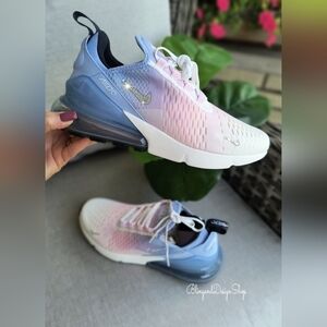 Women's Nike Air Max 270 Pink Sneakers made with Swarovski Crystals Custom